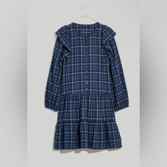 Gauze Ruffle-Trimmed Mini Dress Size Small - Picture 4 of 8